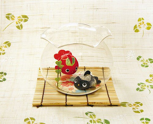 Amazon.co.jp: 【和柄シリーズ】 “金魚鉢 和柄丸金魚2匹” 32-274